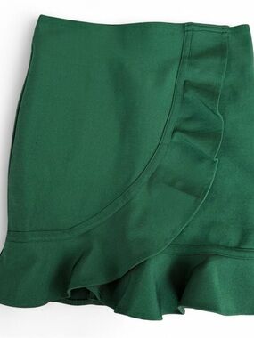 WOW couture Emerald Green Ruffle Mini Skirt